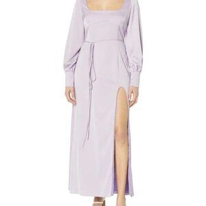 Caroline Crawford ~ Size Lg The Drop Women's Pastel Lilac Long-Sleeve Maxi Dress